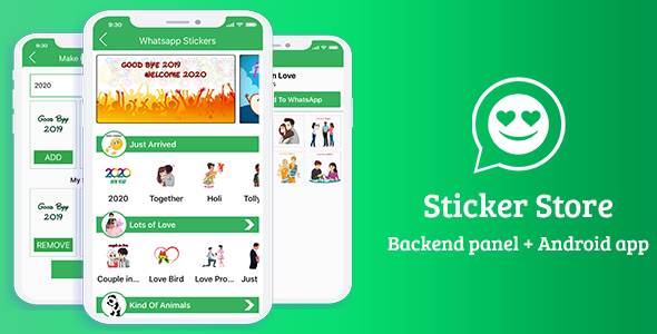 Sticker for Whatsapp - Android App (Admin Panel + Android app + Web API + Database) - CodeCanyon Item for Sale