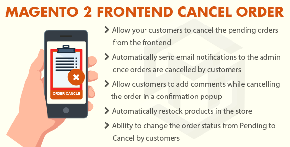 Magento 2 Frontend Cancel Order - CodeCanyon Item for Sale