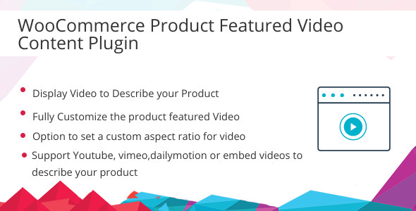 WooCommerce Product Featured Video Content Plugin - CodeCanyon Item for Sale