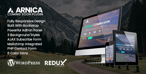 Arnica - Creative Coming Soon WordPress Plugin - CodeCanyon Item for Sale