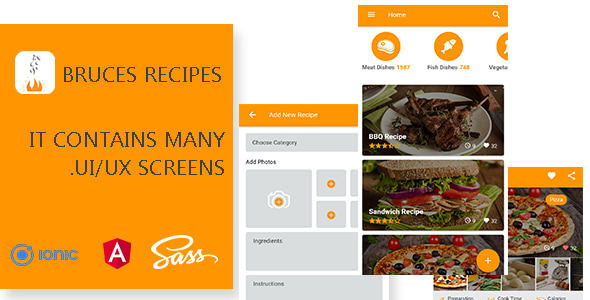 Bruces Recipes - App Ionic Template - CodeCanyon Item for Sale