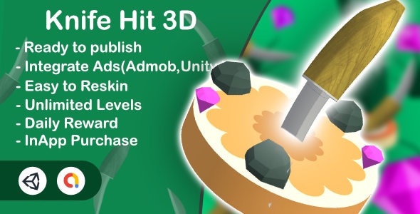 3D Knife Hit (Unity+Admob+Android+iOS) - CodeCanyon Item for Sale