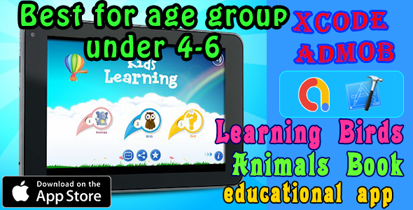 Learning Birds - Animals Book iOS11 and Swift 3 Toddlers App - CodeCanyon Item for Sale