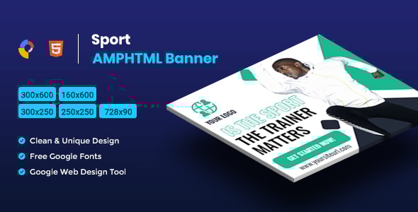 Sport AMPHTML Banners Ads Template - CodeCanyon Item for Sale