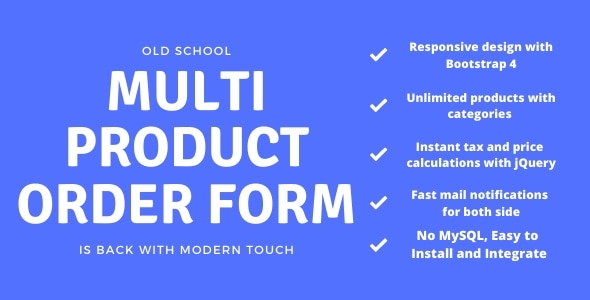 Multi Product Order Form - CodeCanyon Item for Sale