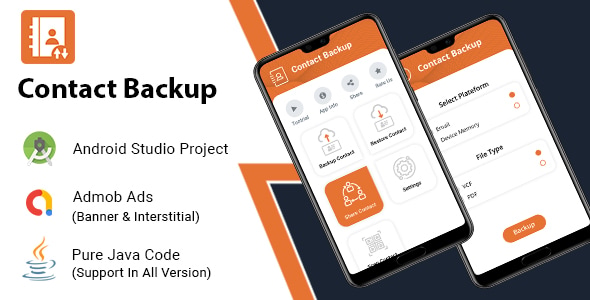 Easy Contacts Backup & Restore - Android App - CodeCanyon Item for Sale
