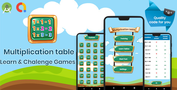Multiplication table. learning and challenging games - CodeCanyon Item for Sale