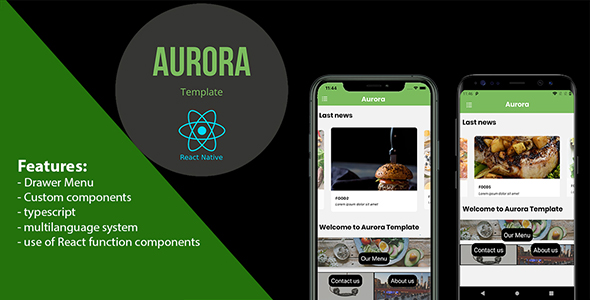 Aurora Restaurant | React Native Template - CodeCanyon Item for Sale