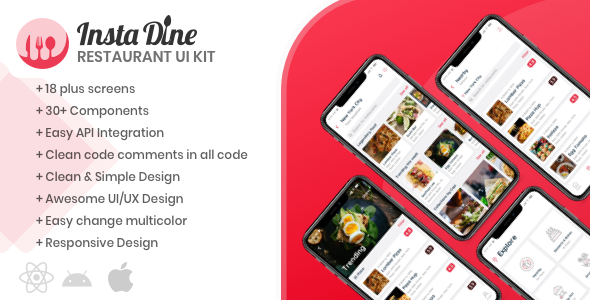 InstaDine - Restaurants Directory React Native UI Kit Template - CodeCanyon Item for Sale