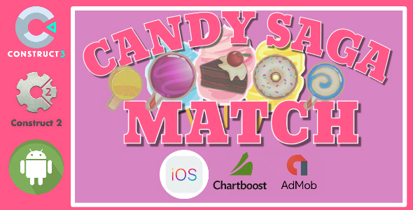 Candy Saga Match Construct 2 - Construct 3 CAPX Game - CodeCanyon Item for Sale