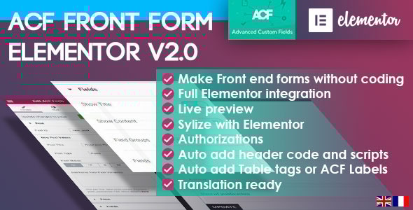 ACF Front Form for Elementor Page Builder - CodeCanyon Item for Sale