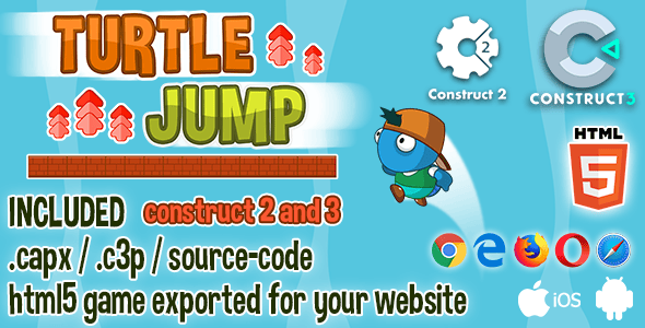 Turtle Jump HTML5 Game - Construct 2 & 3 - CodeCanyon Item for Sale