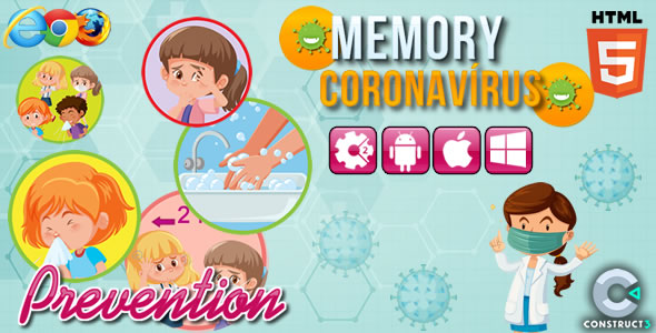 Memory Coronavirus - HTML5 Game (CAPX) - CodeCanyon Item for Sale