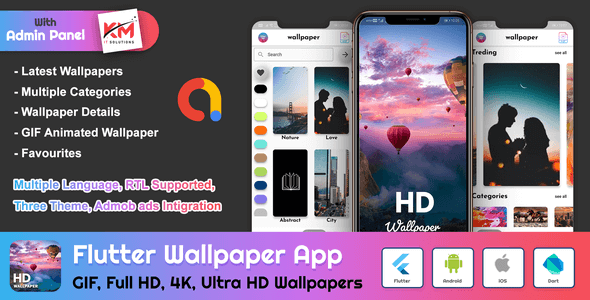 Flutter HD Wallpapers App With Admin Panel - CodeCanyon Item for Sale