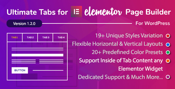 Ultimate Tabs - Addon for Elementor Page Builder WordPress Plugin - CodeCanyon Item for Sale