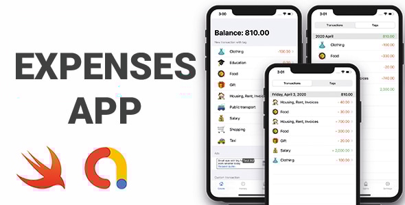 Expenses App | Full SwiftUI iOS Application - CodeCanyon Item for Sale