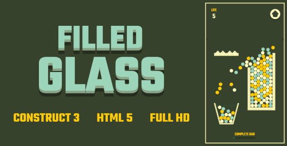 Filled Glass - HTML5 Game (Construct3) - CodeCanyon Item for Sale