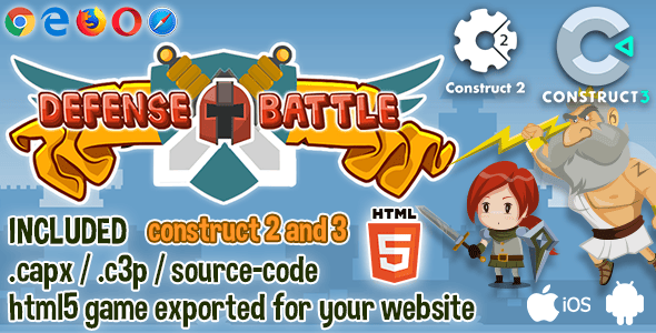 Defense Battle HTML5 Game - Construct 2 & 3 Source-code - CodeCanyon Item for Sale