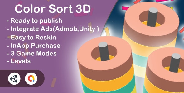Color Sort 3D (Unity Complete+Admob+Android+iOS) - CodeCanyon Item for Sale