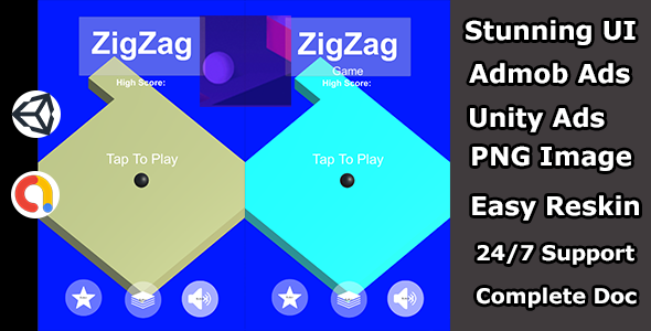 Zigzag ball jumping game unity source code - CodeCanyon Item for Sale