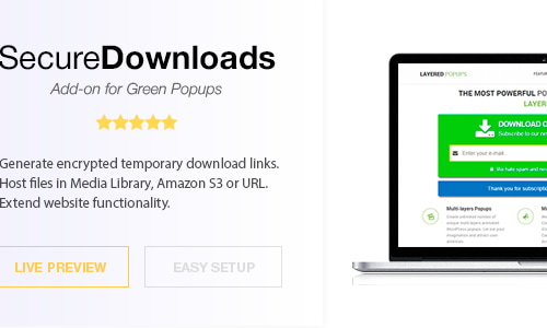 Secure Downloads - Green Popups Add-On by halfdata | CodeCanyon