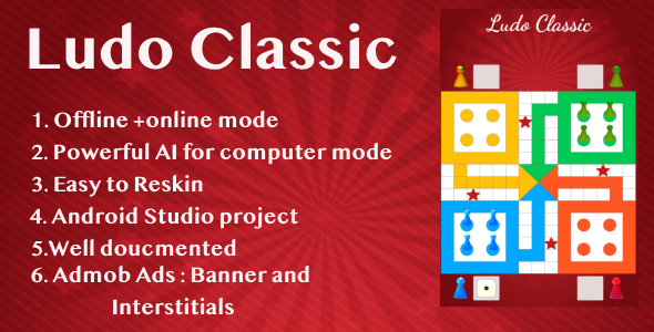 Ludo Classic !Ludo Game- Admob Ads + Android Studio - CodeCanyon Item for Sale