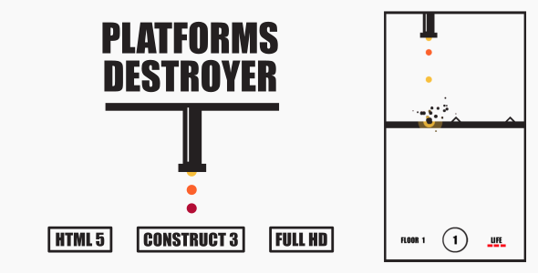 Platforms Destroyer - HTML5 Game (Construct3) - CodeCanyon Item for Sale