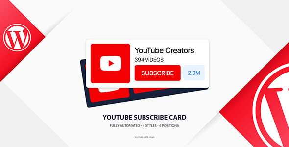 YouTube Subscribe Card for WordPress - CodeCanyon Item for Sale
