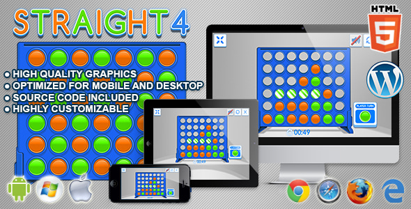 Straight 4 - HTML5 Logic Game - CodeCanyon Item for Sale