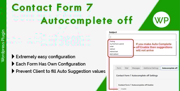 Contact Form 7 Autocomplete off - CodeCanyon Item for Sale