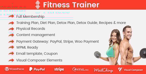Fitness Trainer- Training Membership Plugin - CodeCanyon Item for Sale