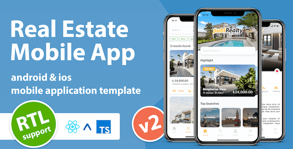 Real Estate Mobile App Template With React Native by publsoft | CodeCanyon