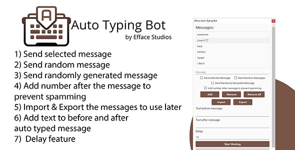 Efface Auto Typing Bot by effacestudios | CodeCanyon