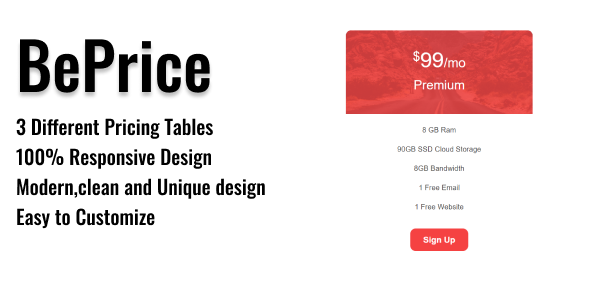 BePrice - Pricing Tables - CodeCanyon Item for Sale
