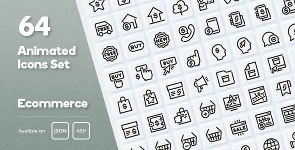 Ecommerce Animated Icons Set - Lottie Json SVG - CodeCanyon Item for Sale