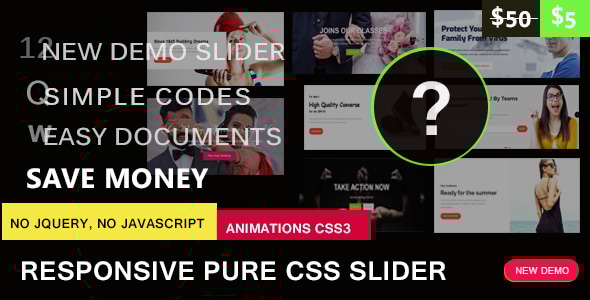 Responsive Pure CSS Slider - CodeCanyon Item for Sale