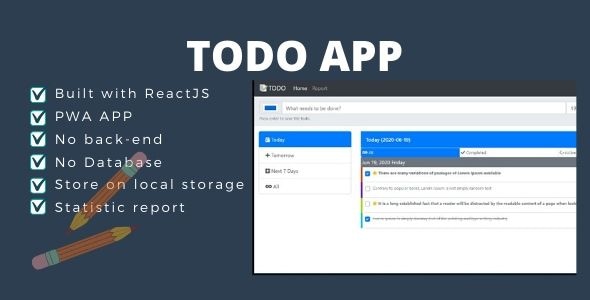TODO App React JS (Local Storage) by dynomix | CodeCanyon