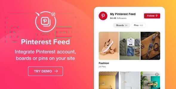 Pinterest Feed - WordPress Pinterest plugin - CodeCanyon Item for Sale