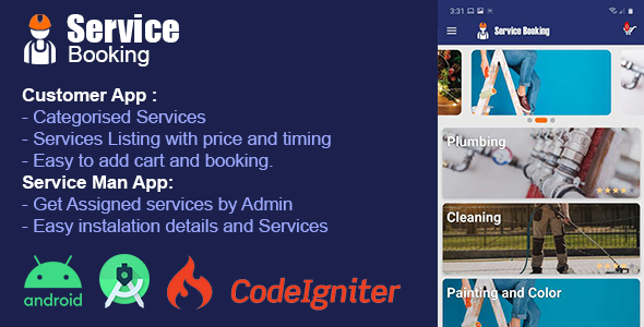 Service Booking Android app - ServPro On demand Services - like UrbanClap Clone - CodeCanyon Item for Sale