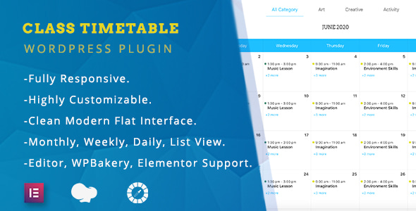 Class Timetable - Responsive Schedule For WordPress - CodeCanyon Item for Sale
