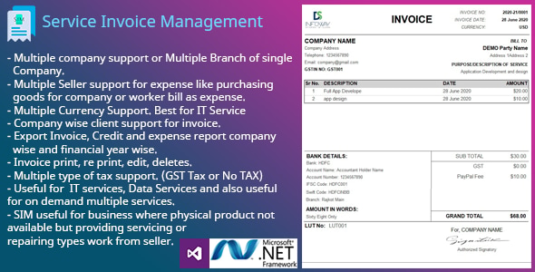 UrbanClap Invoice Management - On Demand Service Invoice, UrbanClap Multiple Currency Invoice - CodeCanyon Item for Sale