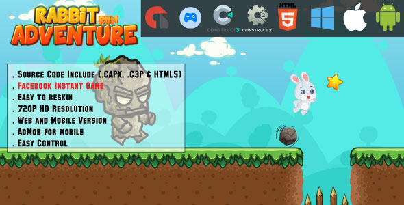 Rabbit Run Adventure - HTML5 Game - Mobile, Facebook Instant Game & Web ...