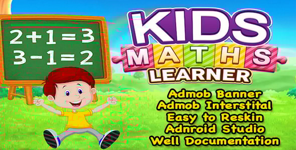 Kids Maths Learner + Kids Education Game + (Admob + Android Studio) Ready For Publish - CodeCanyon Item for Sale