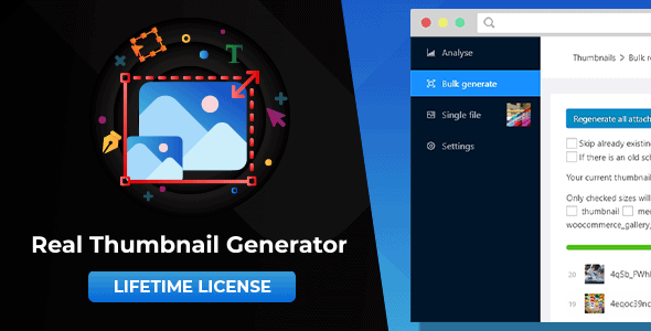 Real Thumbnail Generator: Efficiently force regenerate thumbnails in bulk (or single) in WordPress - CodeCanyon Item for Sale