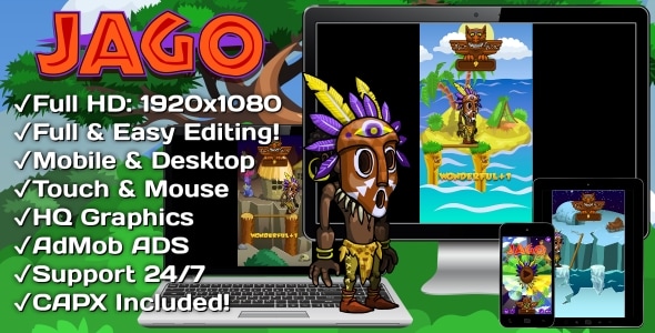 Jago - HTML5 Game + Mobile Version! (Construct 3 | Construct 2 | Capx) - CodeCanyon Item for Sale