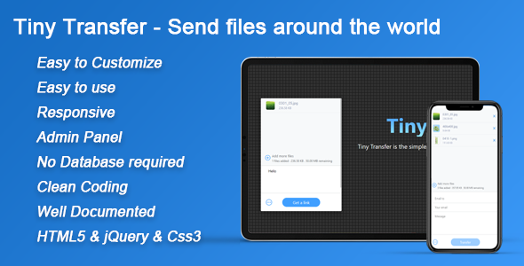 TinyTransfer - Send files around the world 1.1.6 - CodeCanyon Item for Sale