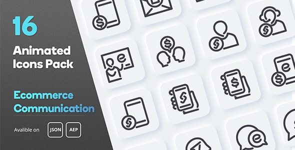 Ecommerce Communication Animated Icons Pack - CodeCanyon Item for Sale