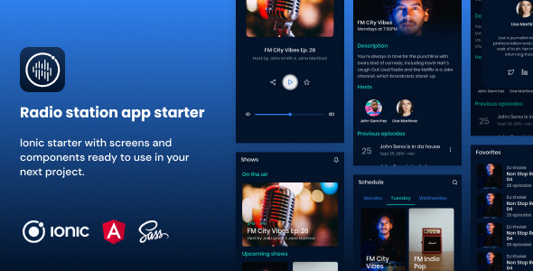 Radio App | Ionic 5 | Angular | UI Theme | Template App | Starter App & Components - CodeCanyon Item for Sale