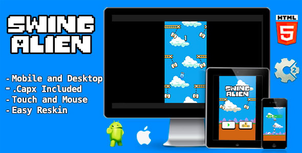 Swing Alien - Html5 Game and Mobile - CodeCanyon Item for Sale
