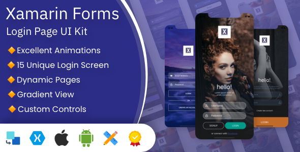 XamUI Login Pages UI Kit | Xamarin Forms - CodeCanyon Item for Sale